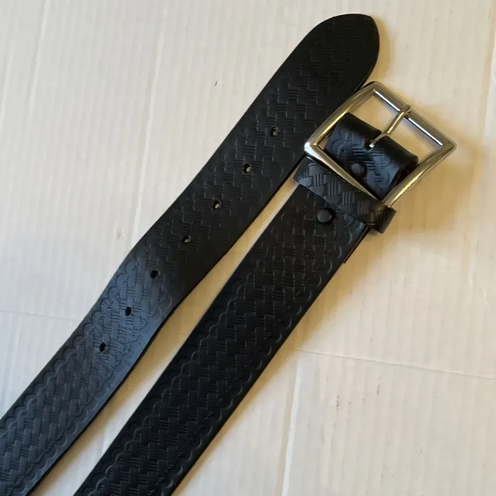 Cobra Tufskin Size XL Black Belt 1.75 Leather Basketweave EXCELLENT